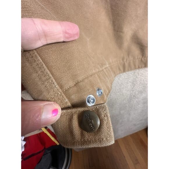 Vtg Carhartt Detroit Jacket J97 Sandstone Duck Blanket Lined Sz 2XL Reg Workwear - Picture 13 of 16